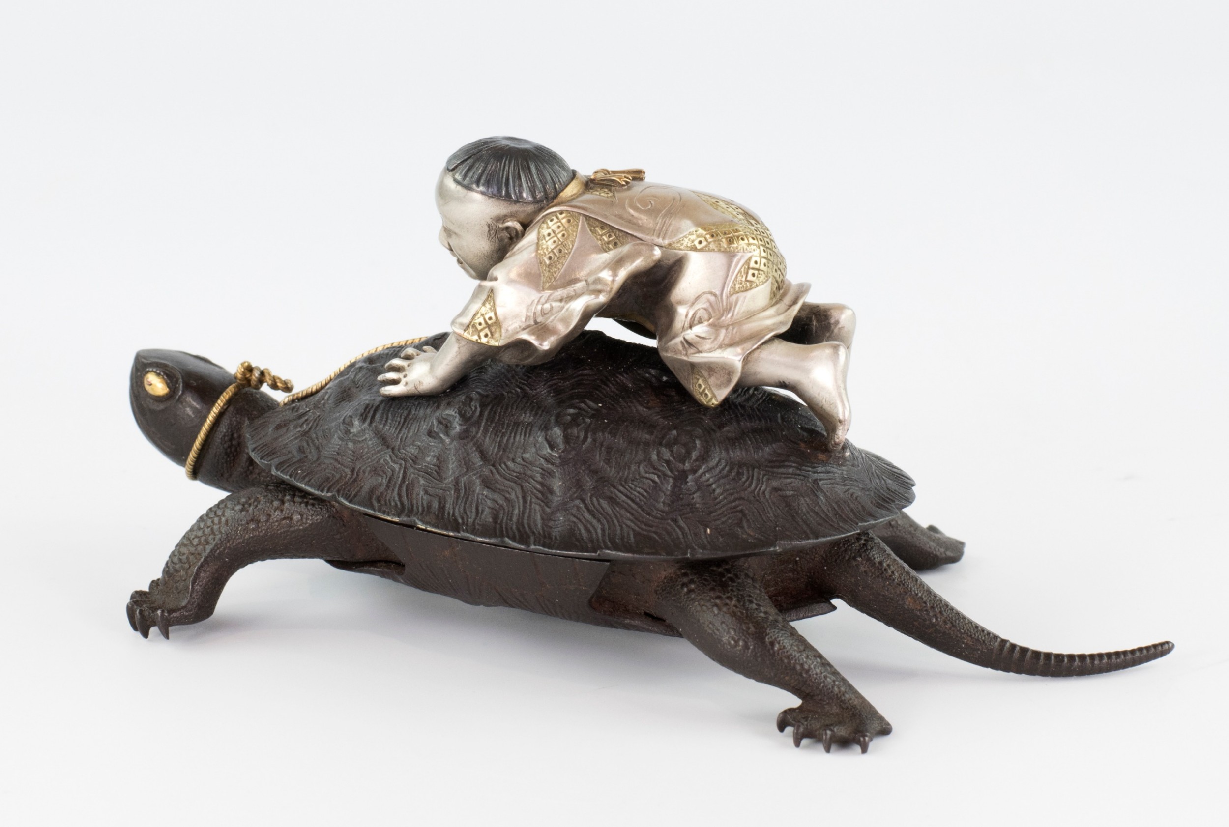 Exceptional Japanese Iron and Mixed Metal Lidded Box View III