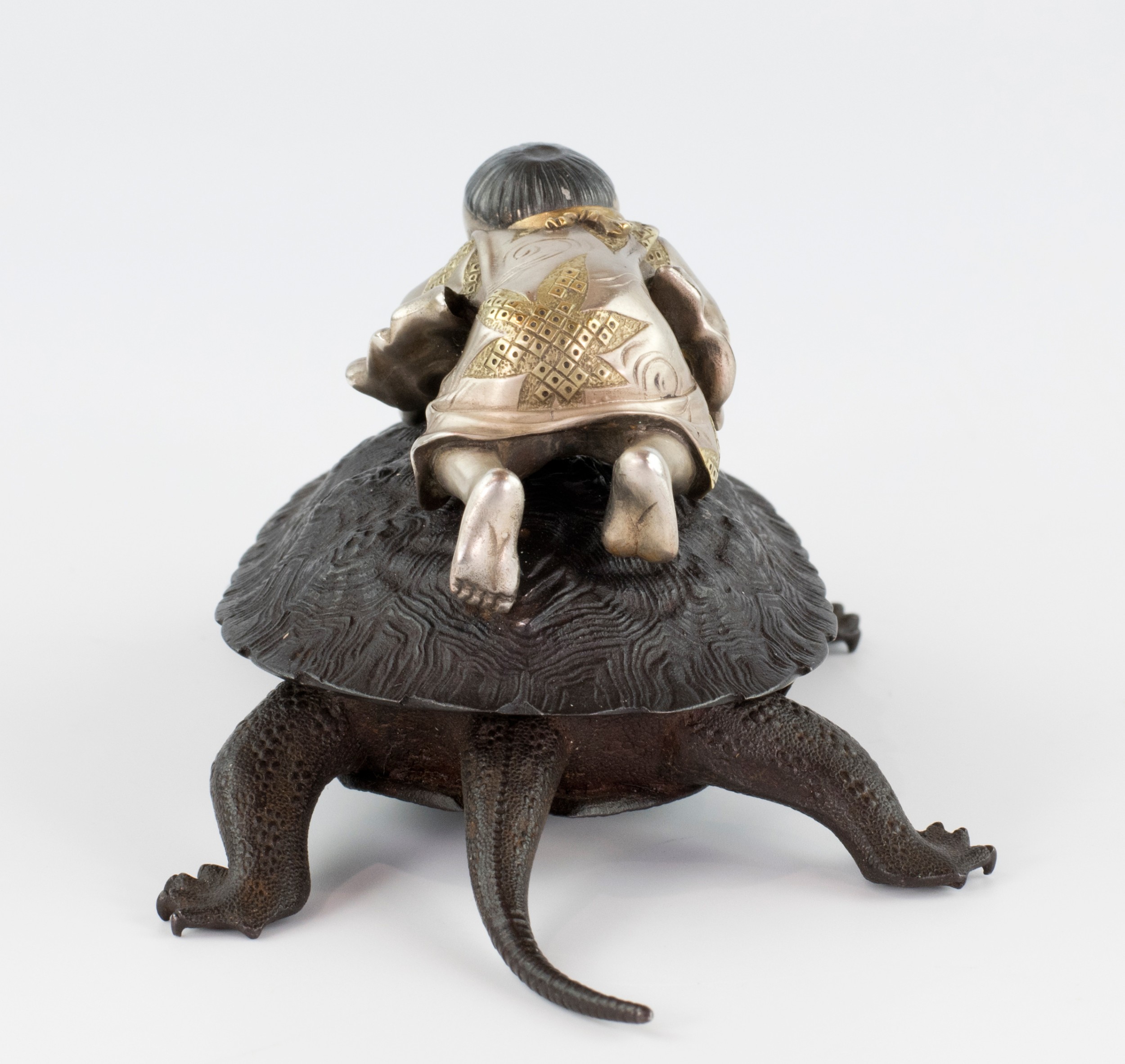 Exceptional Japanese Iron and Mixed Metal Lidded Box View V