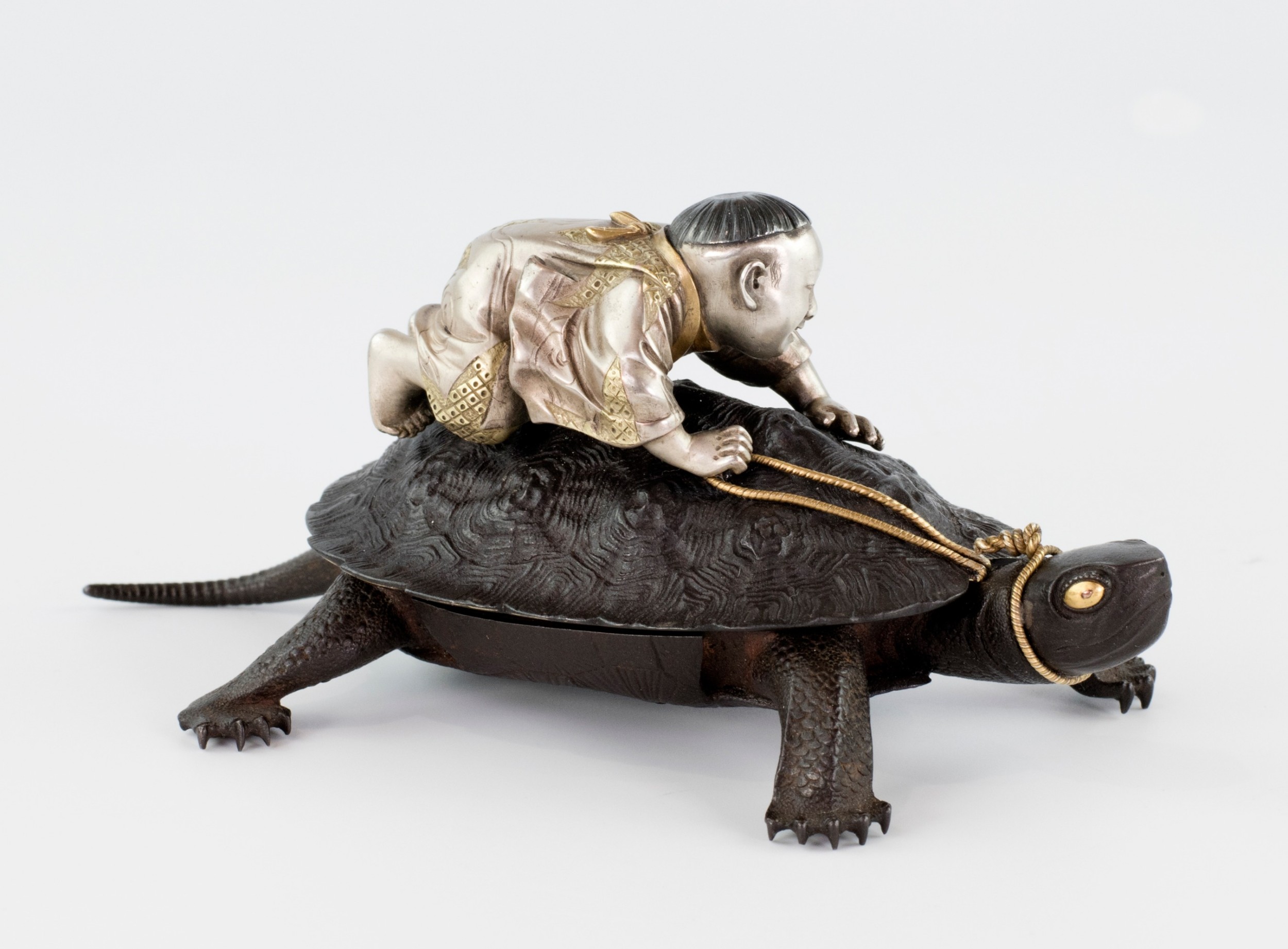 Exceptional Japanese Iron and Mixed Metal Lidded Box View VIII