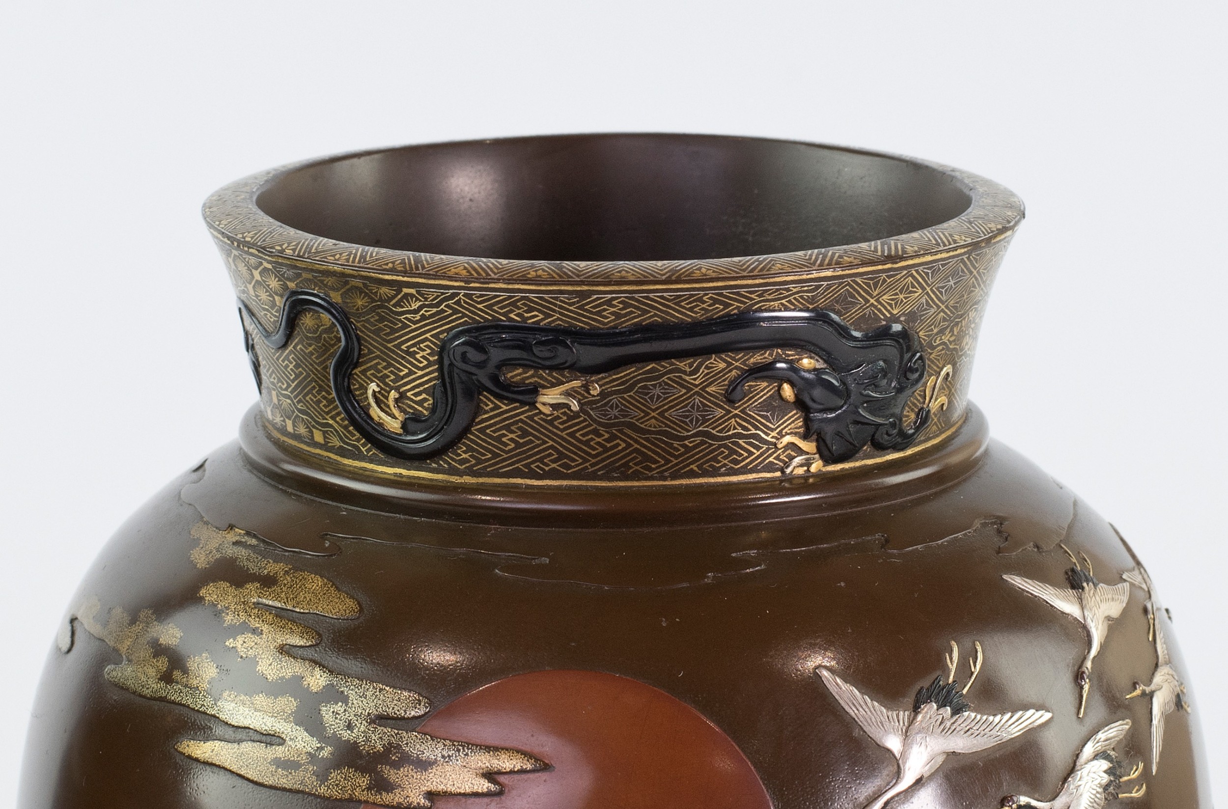Fascinating Japanese Bronze and Mixed Metal Vases View VIII