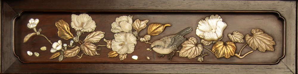Japanese Shibayama Decorated Hardwood Shodana Cabinet View X