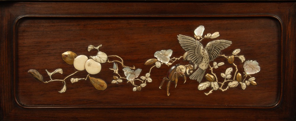 Japanese Shibayama Decorated Hardwood Shodana Cabinet View XIII