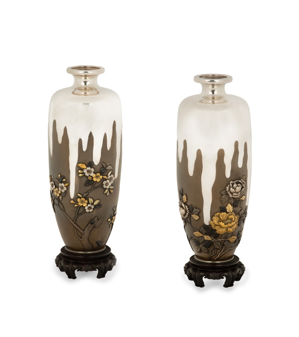 Exquisite Japanese Mixed Metal Vase by Ozeki Company (1of 2) View II