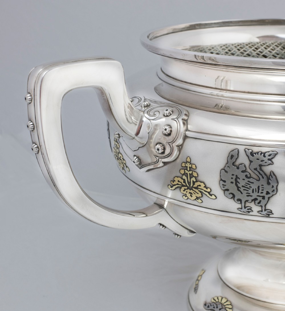 Huge Japanese Silver and Mixed Metal Bowl by Miyamoto Shoko View II