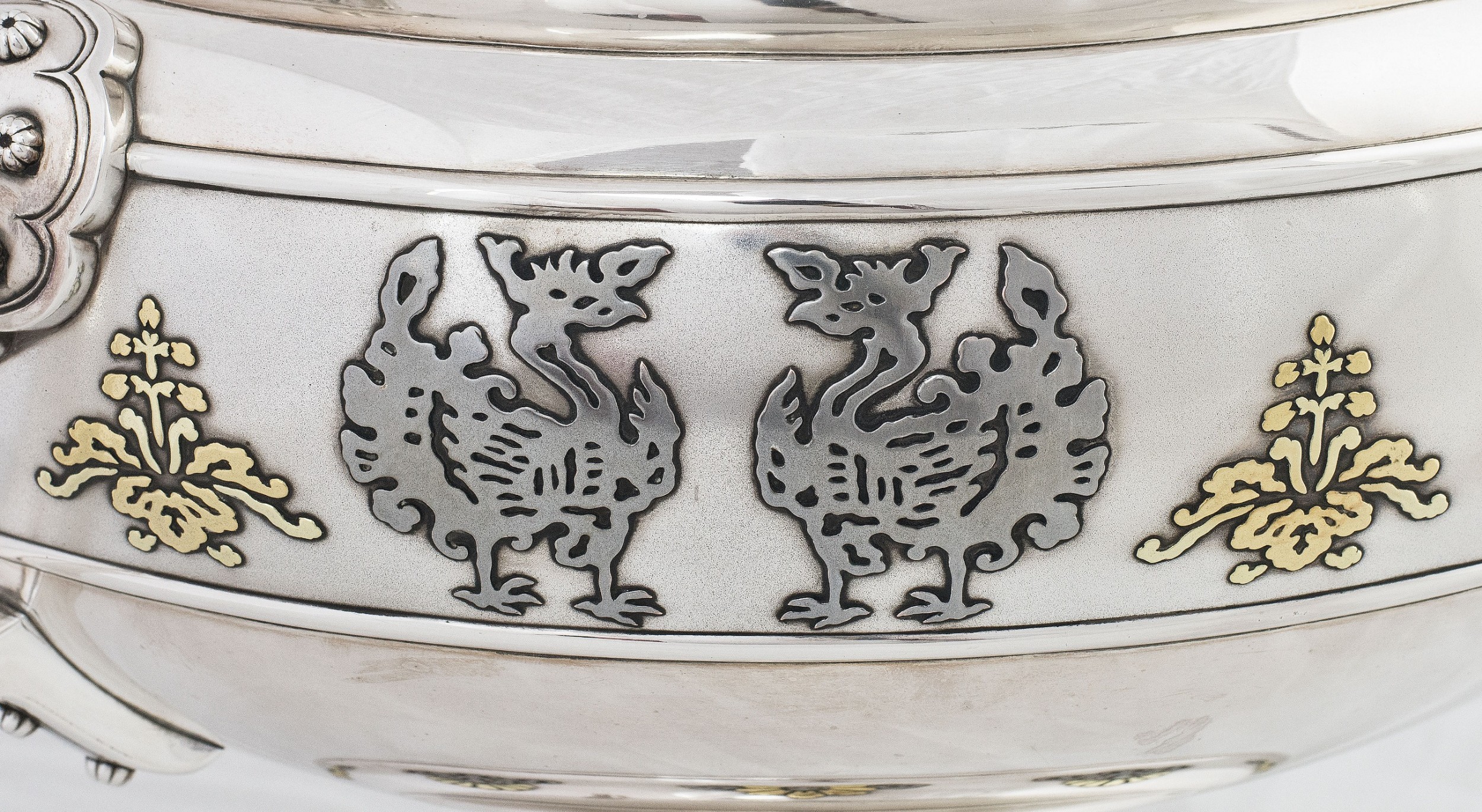 Huge Japanese Silver and Mixed Metal Bowl by Miyamoto Shoko View III