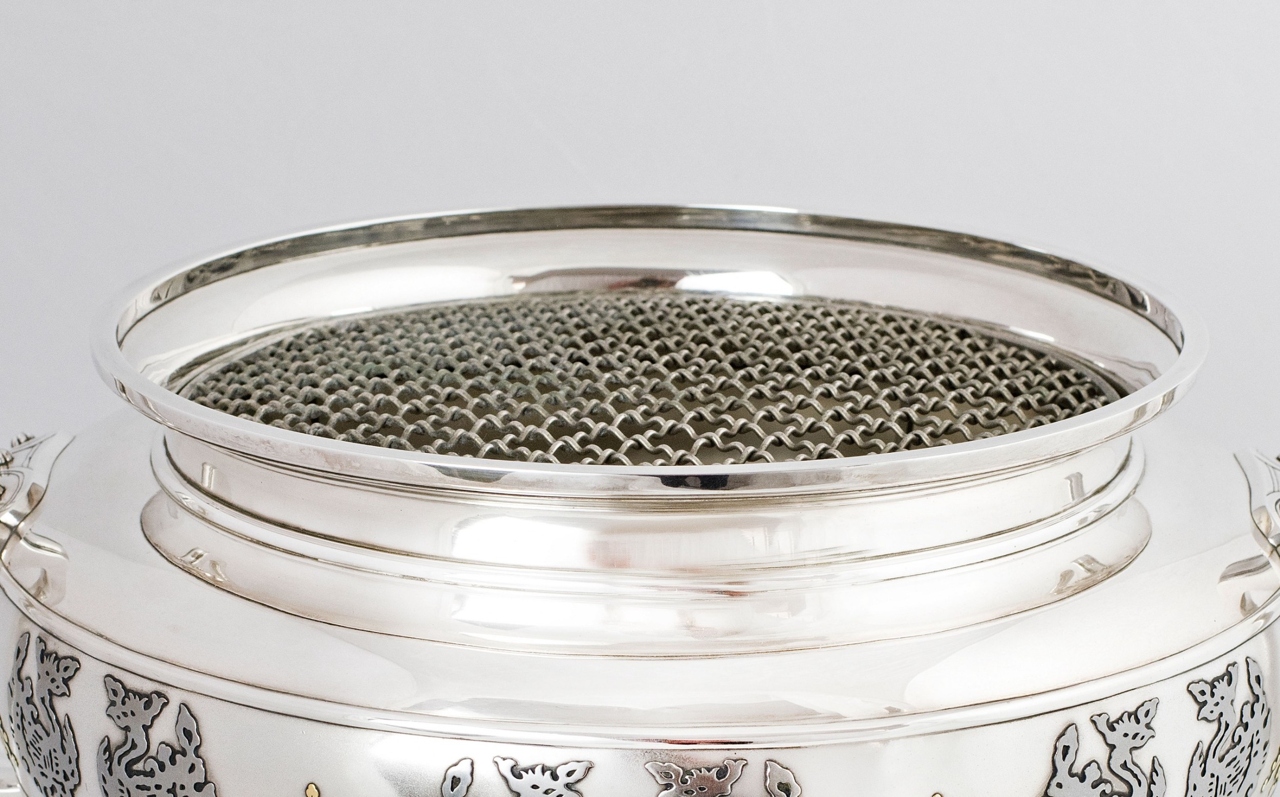 Huge Japanese Silver and Mixed Metal Bowl by Miyamoto Shoko View IV