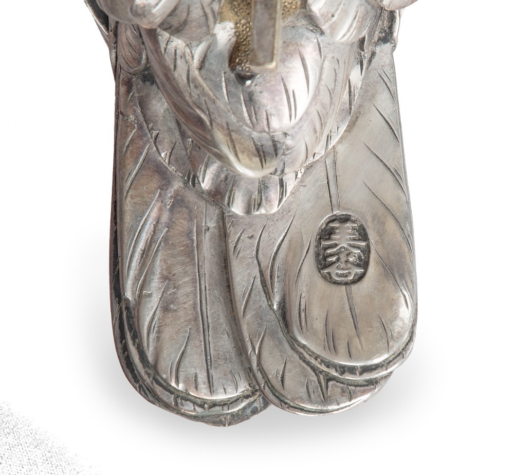 Enchanting Japanese Silvered Bronze Cockatoo Signed Mitani View VII