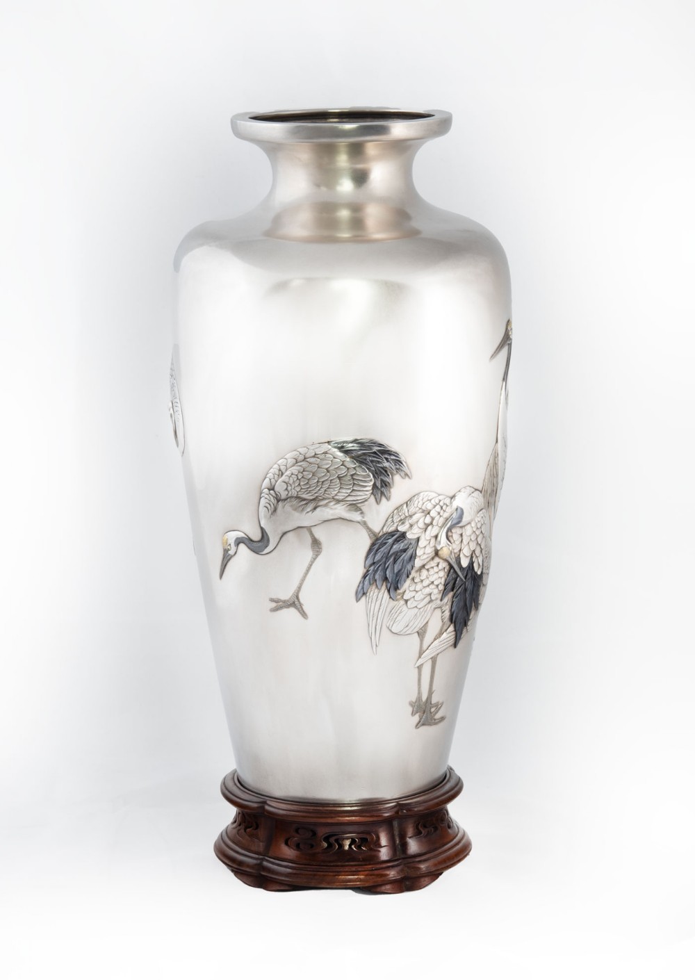 Large Japanese Silver and Mixed Metal Vase View VII