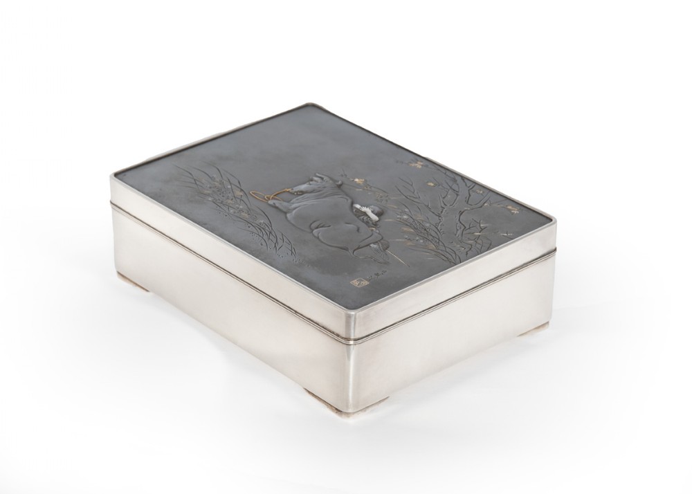 Charming Japanese Silver and Mixed Metal Table Box View IX