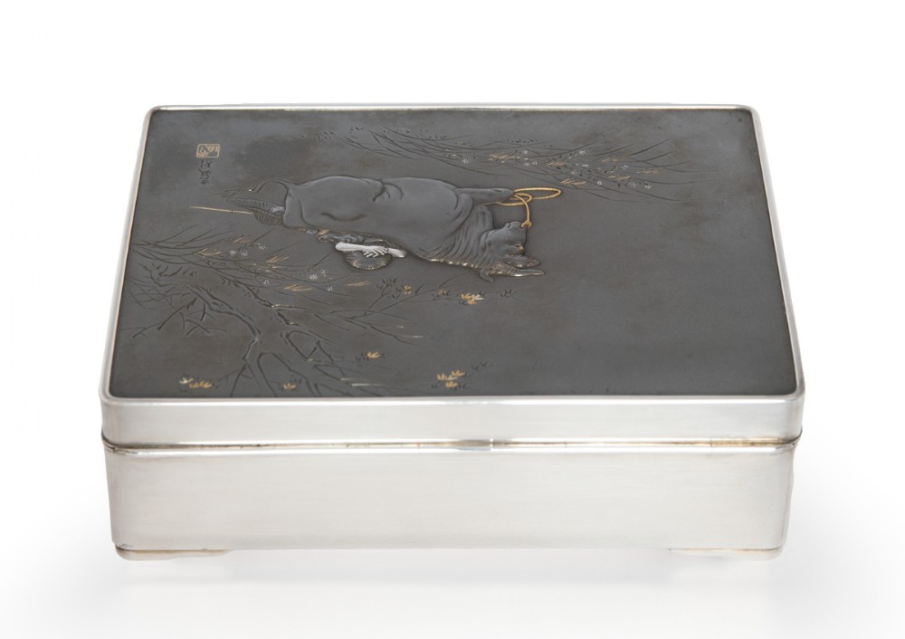 Charming Japanese Silver and Mixed Metal Table Box View XI