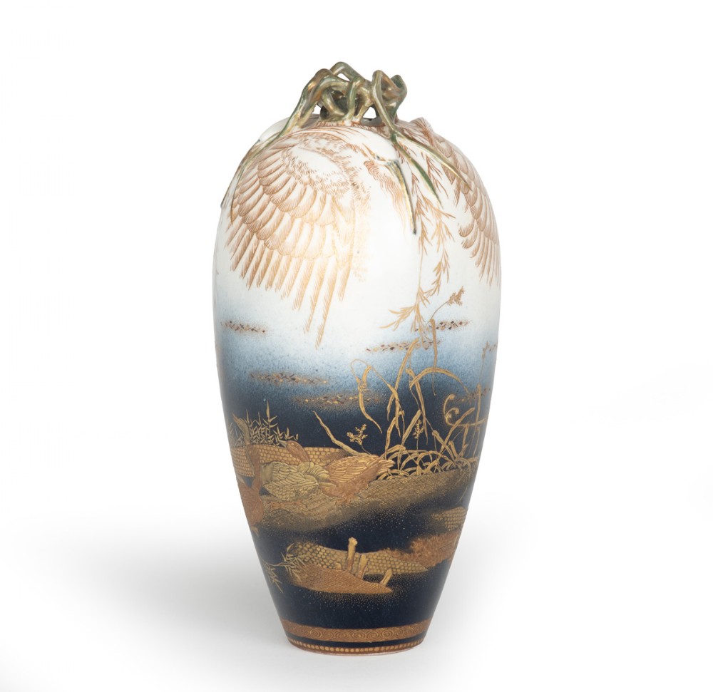 most unusual japanese satsuma vase kinkozan - CATEGORY: ANTIQUE VASES - DATED 1890
