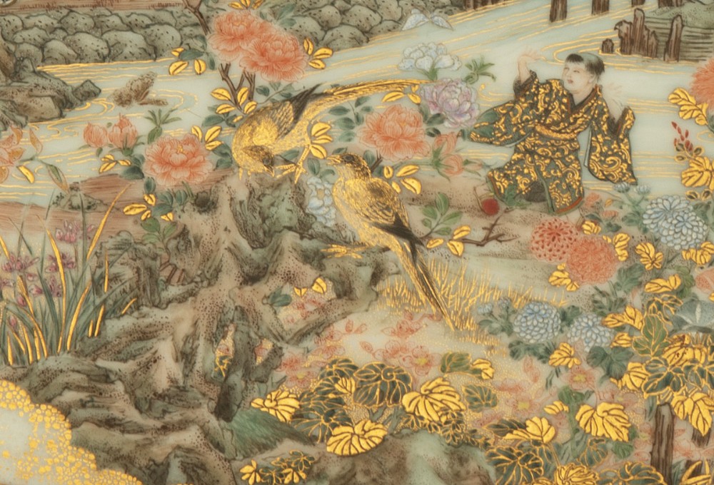 Large Rare Japanese Satsuma Porcelain Panel View III
