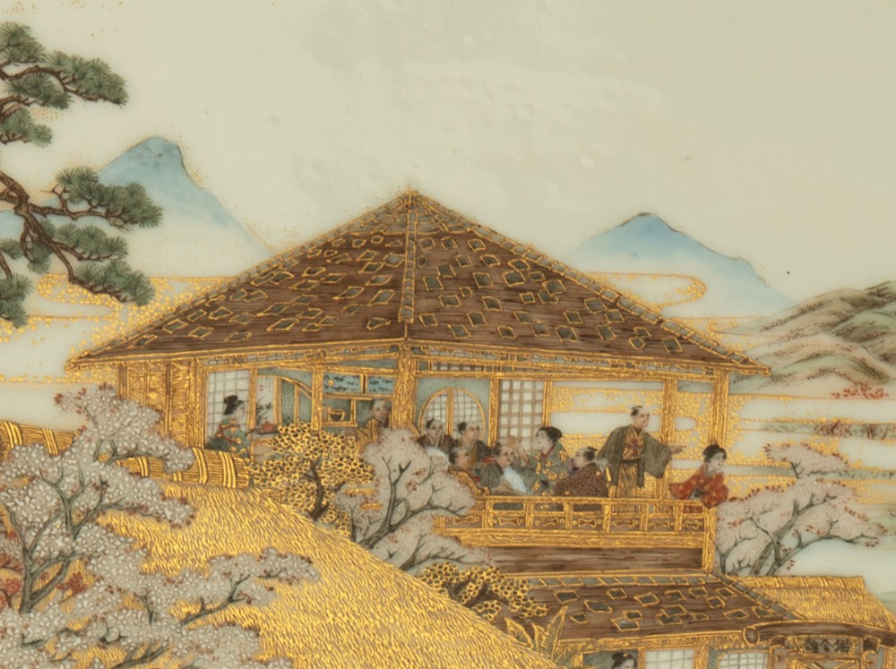 Large Rare Japanese Satsuma Porcelain Panel View VI