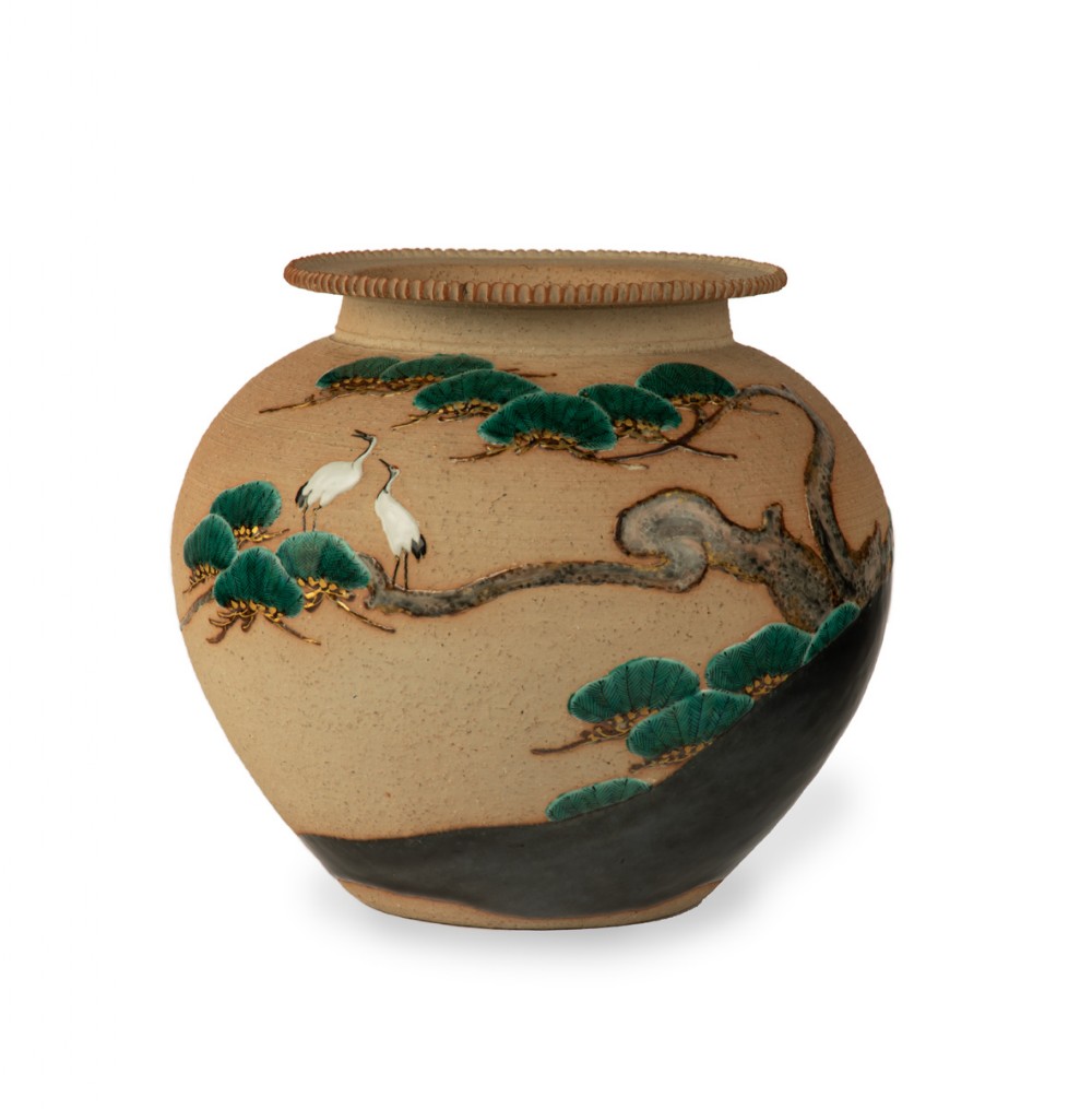 captivating japanese stoneware jardiniere by makuzu kozan ii - CATEGORY: ANTIQUE CERAMICS - DATED 1920