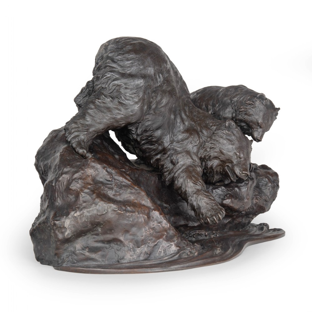 large japanese bronze okimono bears kaniya kuniharu - CATEGORY: ANTIQUE SCULPTURES - DATED 1890