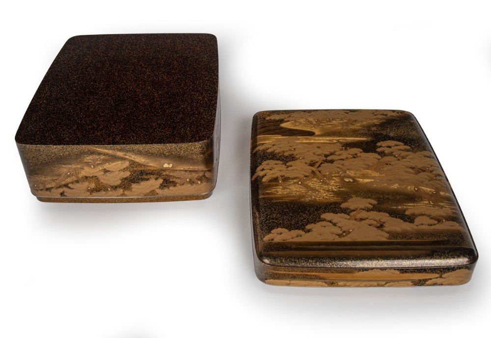 Exceptional Japanese Gold Lacquer Suzuribako and Bunko Set View X