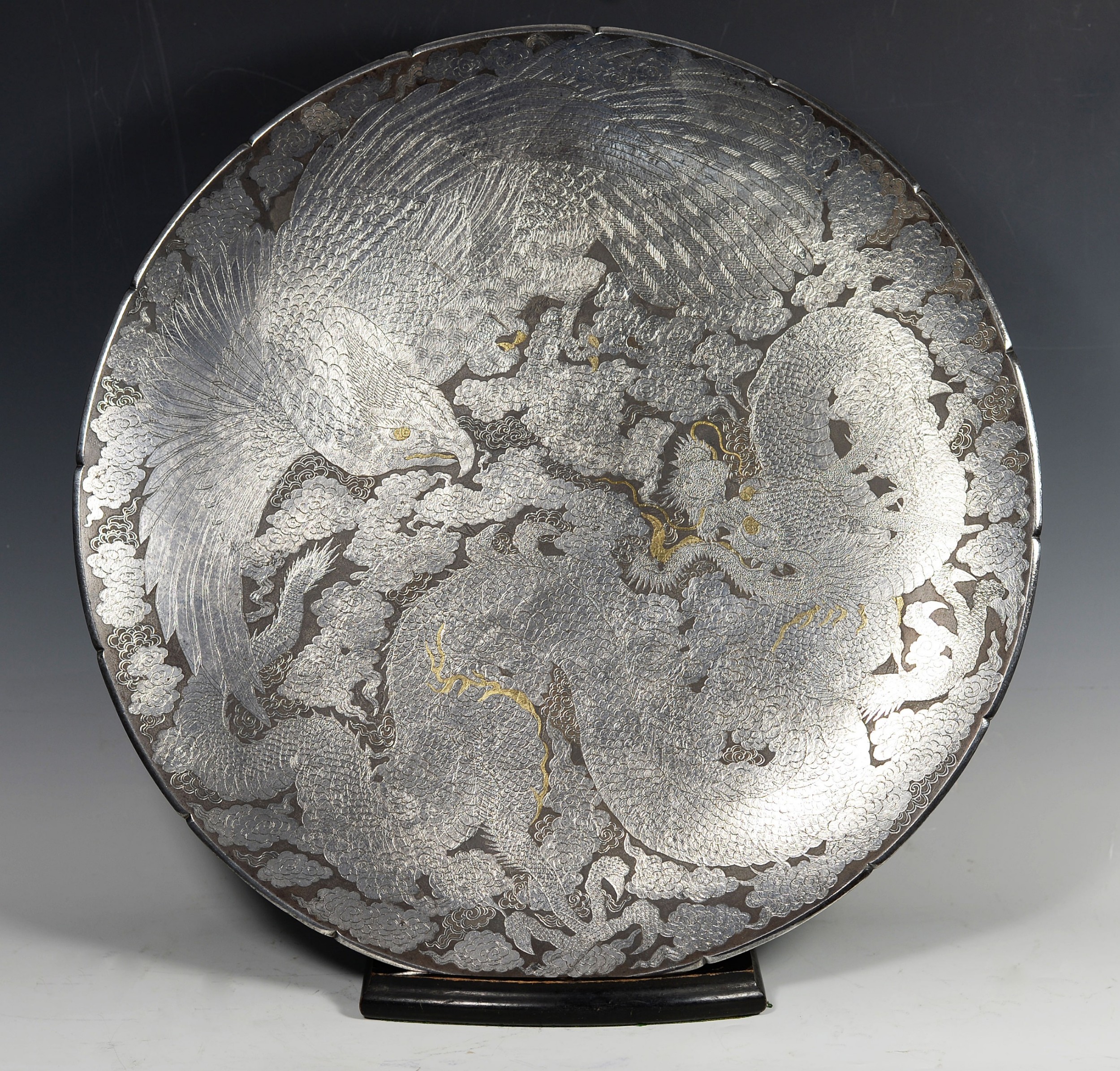 large japanese iron komai style panel akimitsu - CATEGORY: ANTIQUE METAL - DATED 1860