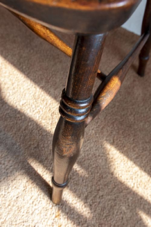 PAIR OF ASH AND FRUITWOOD SCROLL BACK WINDSOR CHAIRS - ADDITIONAL PHOTO 6