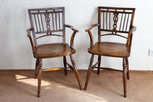 pair of ash and fruitwood 'mendlesham' chairs - CATEGORY: ANTIQUE CHAIRS - DATED 18TH CENTURY