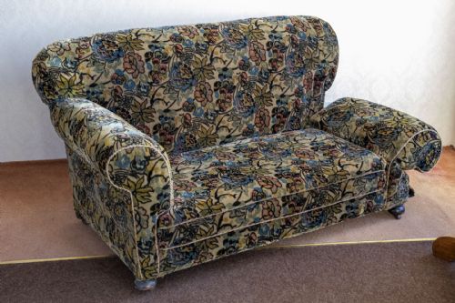 ORIGINAL VINTAGE MATERIAL DROP END SOFA - ADDITIONAL PHOTO 4