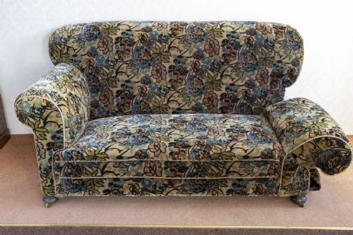 ORIGINAL VINTAGE MATERIAL DROP END SOFA - ADDITIONAL PHOTO 5