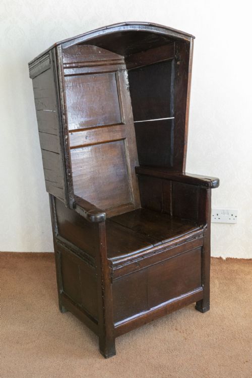 a late 17th early 18th century oak lambing chair - CATEGORY: ANTIQUE CHAIRS - DATED 18TH CENTURY
