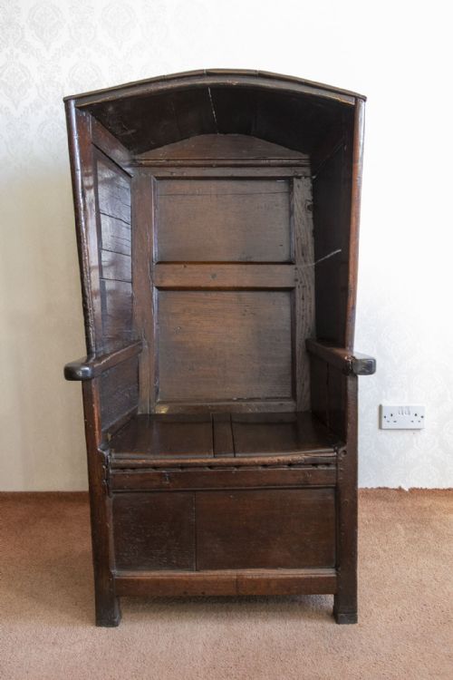 A LATE 17TH EARLY 18TH CENTURY OAK LAMBING CHAIR - ADDITIONAL PHOTO 6