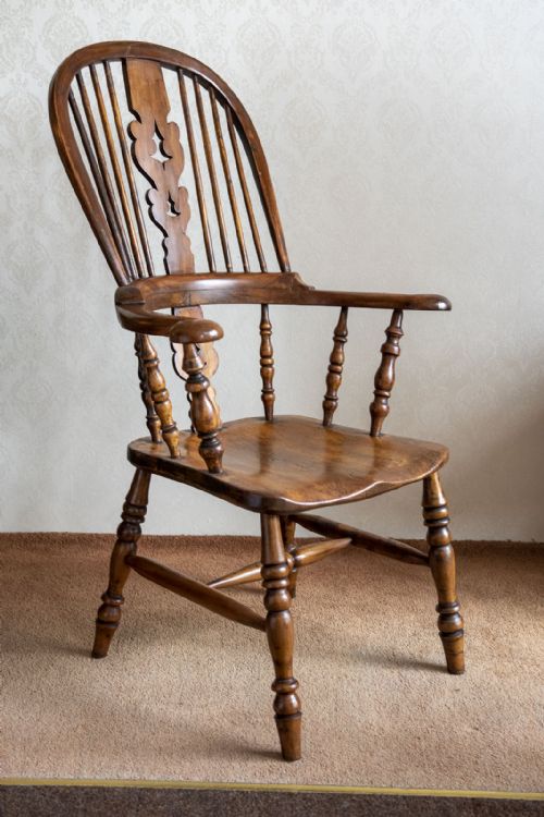 ELEGANT EARLY 19TH CENTURY ASH YORKSHIRE BROAD ARM WINDSOR CHAIR - ADDITIONAL PHOTO 1