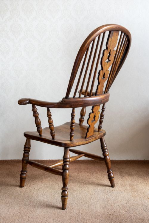 ELEGANT EARLY 19TH CENTURY ASH YORKSHIRE BROAD ARM WINDSOR CHAIR - ADDITIONAL PHOTO 5