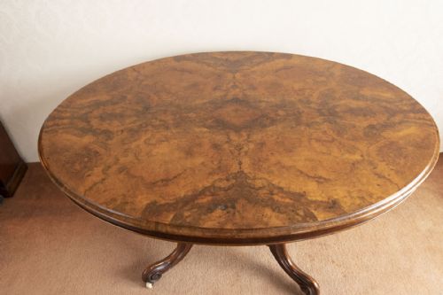 MID VICTORIAN OVAL CENTRE TABLE WITH TIP UP ACTION - ADDITIONAL PHOTO 1
