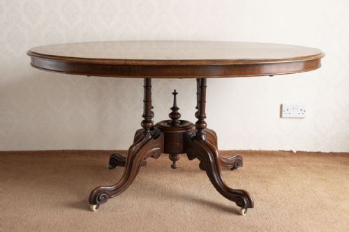 MID VICTORIAN OVAL CENTRE TABLE WITH TIP UP ACTION - ADDITIONAL PHOTO 6