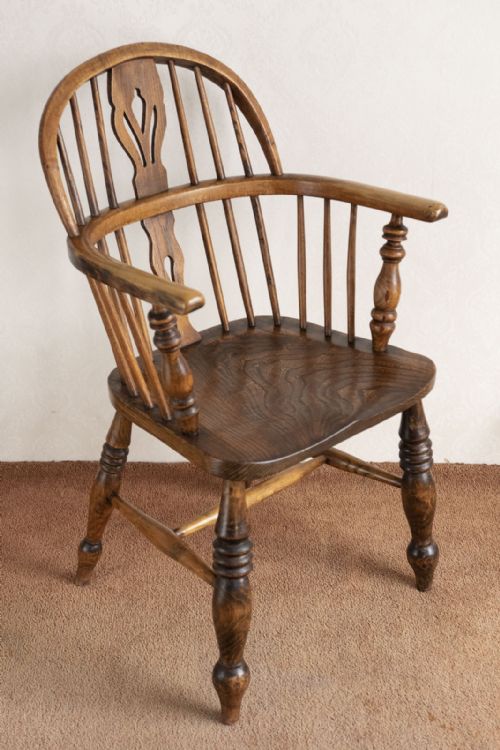 EARLY 19TH CENTURY ASH AND FRUITWOOD HOOPBACK WINDSOR CHAIR - ADDITIONAL PHOTO 1