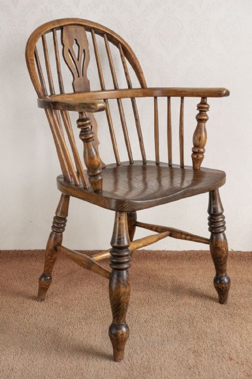 EARLY 19TH CENTURY ASH AND FRUITWOOD HOOPBACK WINDSOR CHAIR - ADDITIONAL PHOTO 2