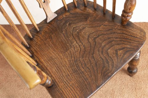 EARLY 19TH CENTURY ASH AND FRUITWOOD HOOPBACK WINDSOR CHAIR - ADDITIONAL PHOTO 3