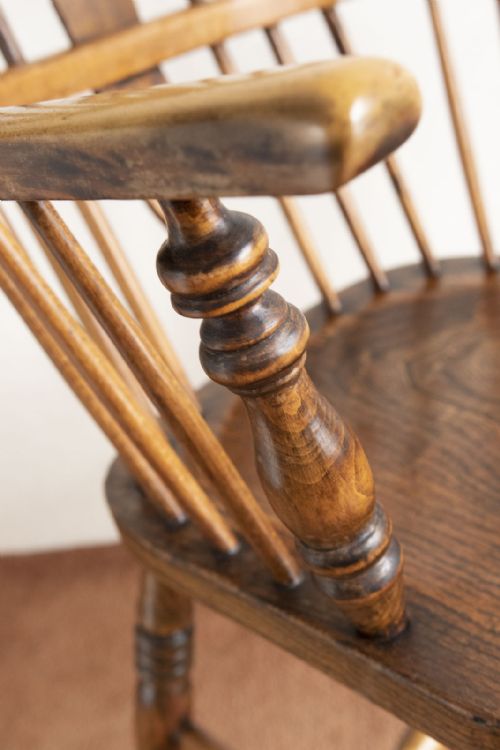 EARLY 19TH CENTURY ASH AND FRUITWOOD HOOPBACK WINDSOR CHAIR - ADDITIONAL PHOTO 4