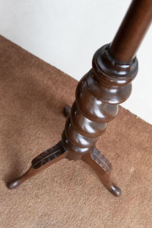 VICTORIAN MAHOGANY PLANT STAND WITH FINELY TURNED STEM - ADDITIONAL PHOTO 2