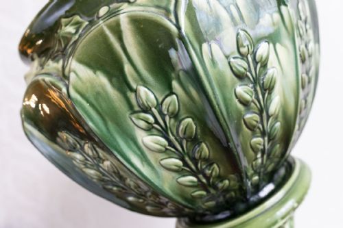 VICTORIAN POTTERY JARDINAIRE ON STAND - ADDITIONAL PHOTO 2