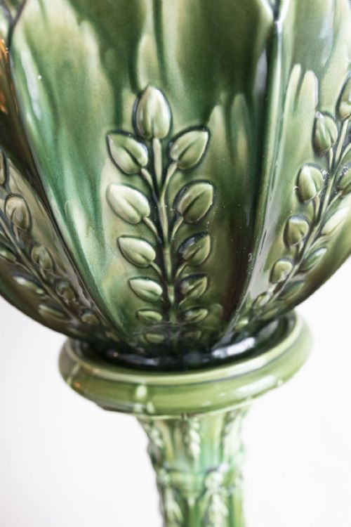 VICTORIAN POTTERY JARDINAIRE ON STAND - ADDITIONAL PHOTO 7