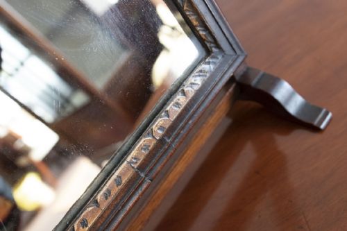 ANTIQUE MAHOGANY DRESSING MIRROR - ADDITIONAL PHOTO 3