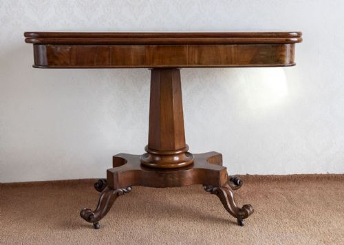 late regency mahogany fold over teaside table - CATEGORY: ANTIQUE TABLES - DATED 19TH CENTURY