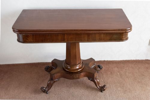 LATE REGENCY MAHOGANY FOLD OVER TEASIDE TABLE - ADDITIONAL PHOTO 1