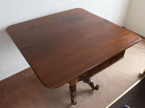 LATE REGENCY MAHOGANY FOLD OVER TEASIDE TABLE - ADDITIONAL PHOTO 4