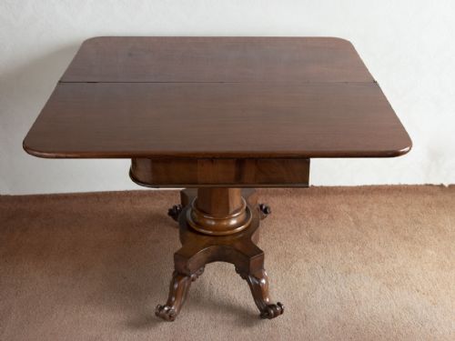 LATE REGENCY MAHOGANY FOLD OVER TEASIDE TABLE - ADDITIONAL PHOTO 5