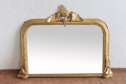 VICTORIAN GILT OVERMANTEL MIRROR OF SMALL SIZE - ADDITIONAL PHOTO 1