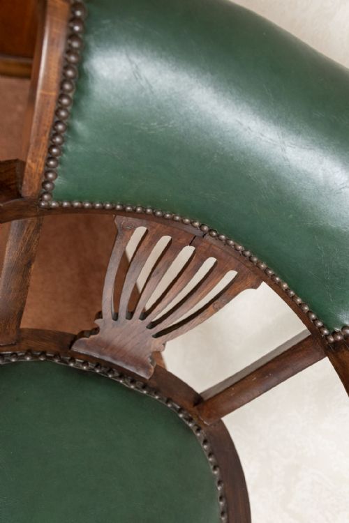 EARLY 20TH CENTURY HARDWOOD SWIVEL DESK CHAIR - ADDITIONAL PHOTO 3