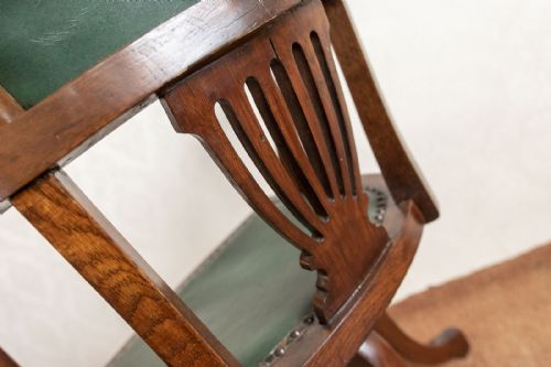 EARLY 20TH CENTURY HARDWOOD SWIVEL DESK CHAIR - ADDITIONAL PHOTO 7