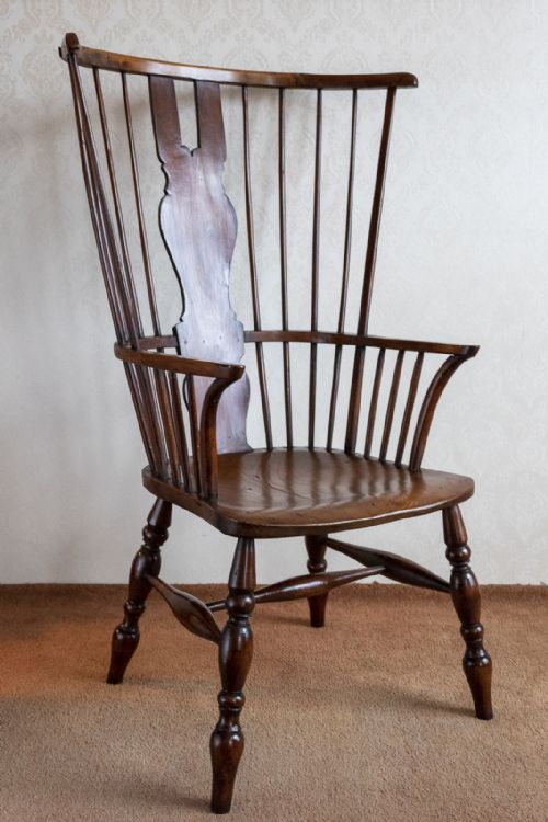 18th century highback windsor chair of very unusual design - CATEGORY: ANTIQUE CHAIRS - DATED 18TH CENTURY