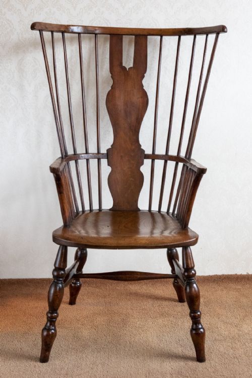 18TH CENTURY HIGHBACK WINDSOR CHAIR OF VERY UNUSUAL DESIGN - ADDITIONAL PHOTO 1