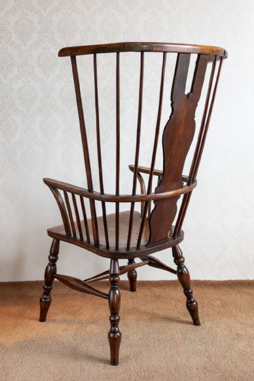 18TH CENTURY HIGHBACK WINDSOR CHAIR OF VERY UNUSUAL DESIGN - ADDITIONAL PHOTO 4