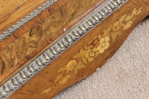 ENGLISH BURR WALNUT CABINET WITH MARQUETRY DETAIL - ADDITIONAL PHOTO 4